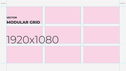Vector modular grid for Full HD screen with 3 columns and 3 rows