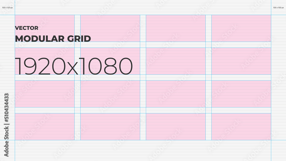 Vector modular grid for Full HD screen with 4 columns and 4 rows Stock ...