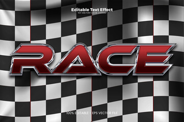 Wall Mural - Race editable text effect in modern trend style