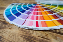 Close-up On Color Palette Guide For Printing And Painting
