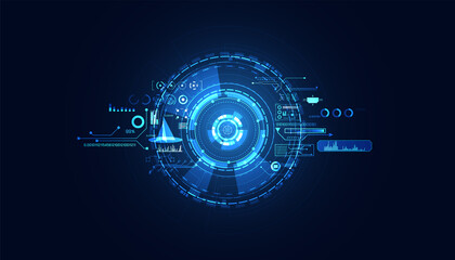 Wall Mural - abstract technology ui futuristic concept hud interface hologram elements of digital data chart, com
