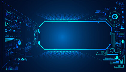 Wall Mural - abstract technology ui futuristic concept hud interface hologram elements of digital data chart, com