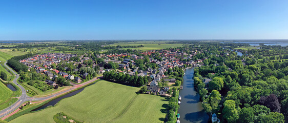 Wall Mural - Aerial panorama from the traditional town Loenen aan de Vecht in the Netherlands