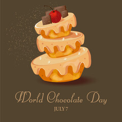 World chocolate day, 7 july. Cupcake Vector illustration















