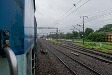 View From The Doorway Of Indian Train