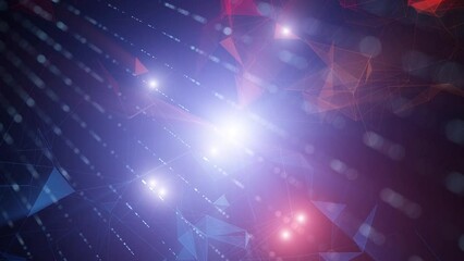 Wall Mural - artistic flickering red blue digital technology cyberspace network. seamless looping.