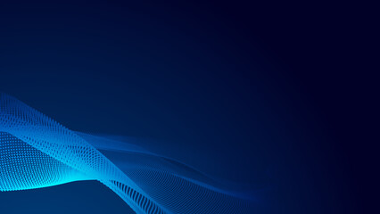 Wall Mural - Abstract dot white blue wave gradient texture technology background.