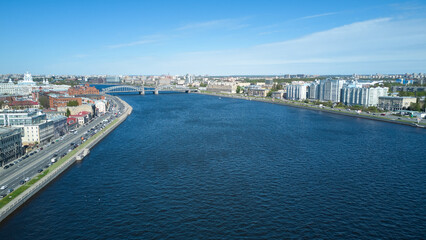 Aerial photography of the river and bridges