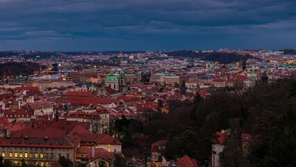 Wall Mural - Prague time lapse view