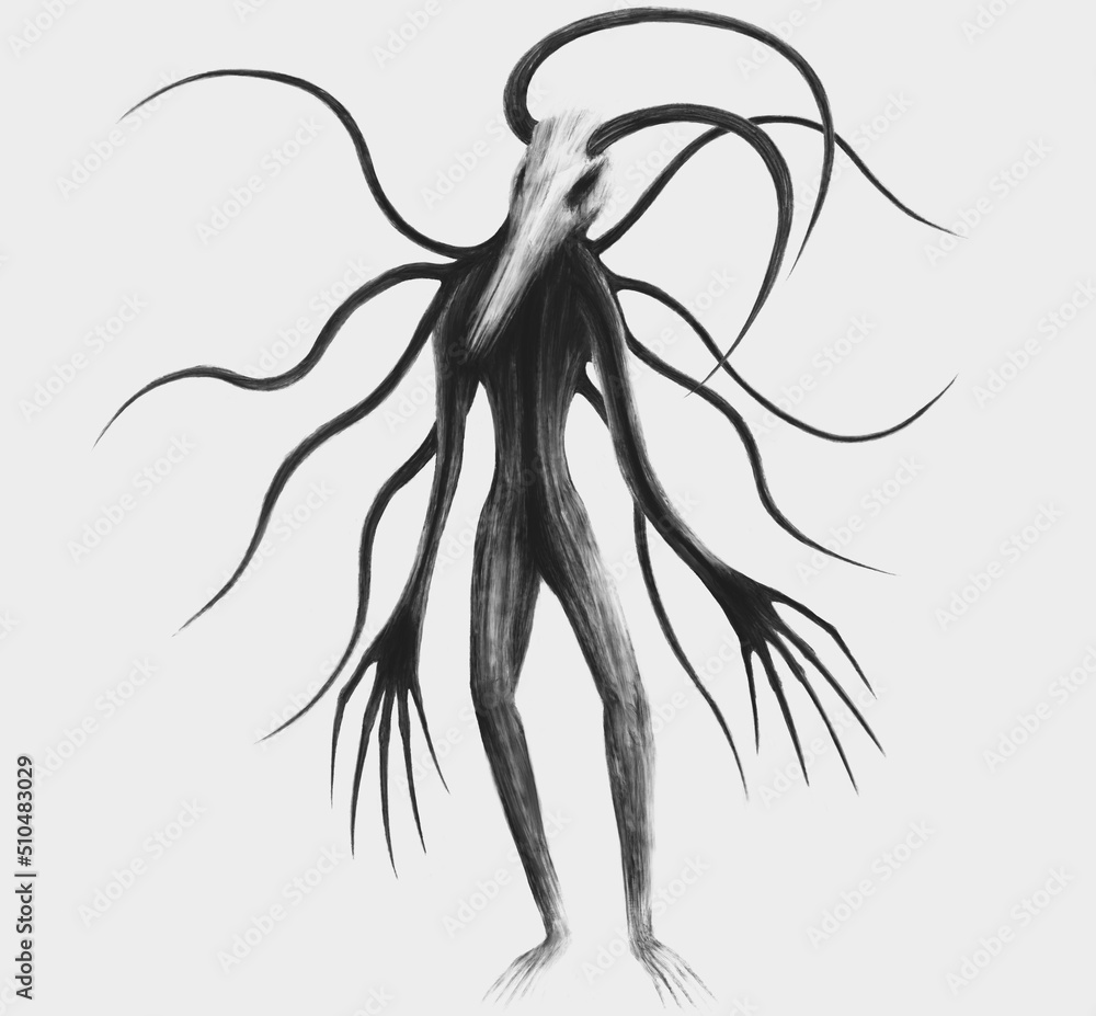 Dark fantasy concept, horror alien, devil, demon illustration, diablo artwork 