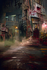 street of horror abstract digital art