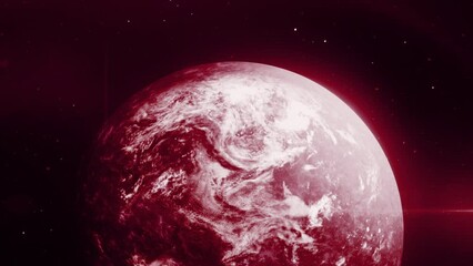 Wall Mural - 3D animation with planet in space. Motion. Colored planet with radiation in space. Planet with colored light in 3D space. Astronomy