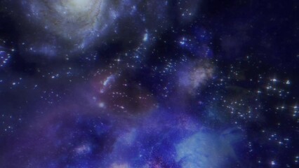 Wall Mural - Fly through of stars and galaxies to the far reaches of the universe.