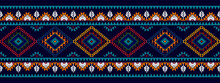 Ikat Ethnic Seamless Pattern Design. Aztec Fabric Carpet Mandala Ornaments Textile Decorations Wallpaper. Tribal Boho Native Ethnic Turkey Traditional Embroidery Vector Background 