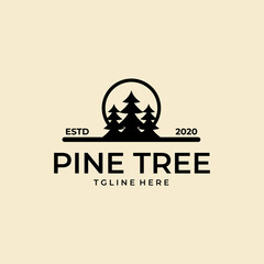Wall Mural - pine tree vintage logo design icon template