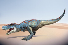 3D Illustration Of Tyrannosaurus Rex Desert Background 