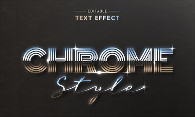 Wall Mural - Editable Holographic Text Effects. Metallic Styles