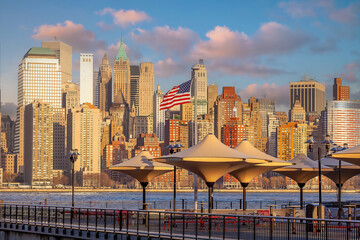 Fototapete - Manhattan city skyline cityscape of New York from New Jersey