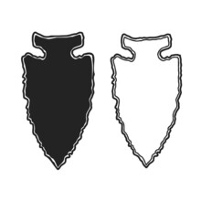 Illustration Of Stone Arrow Head. Design Element For Poster, Card, Banner, Emblem, Sign. Vector Illustration