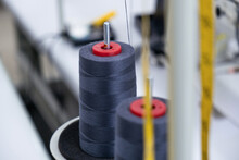 Thread Spools On Sewing Machine