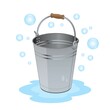 Water Bucket with flying bubbles around