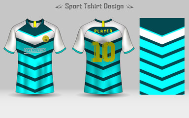 Poster - Football Jersey Geometric Pattern Mockup Template Sport T-shirt Design