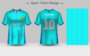 Wall Mural - Football Jersey Geometric Pattern Mockup Template Sport T-shirt Design