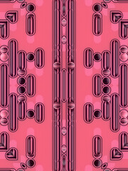 Fototapete - Kaleidoscopic pattern of multicolored lines and dots. 3d rendering geometric background design. Digital illustration