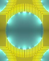 Fototapete - 3d rendering digital illustration with glowing round shapes and trendy color combination