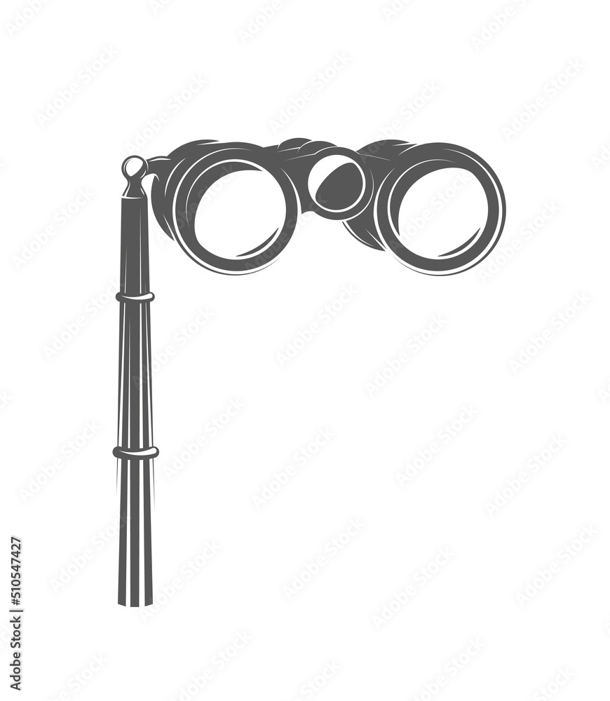 Vintage opera glasses isolated on white background. Vector illustration