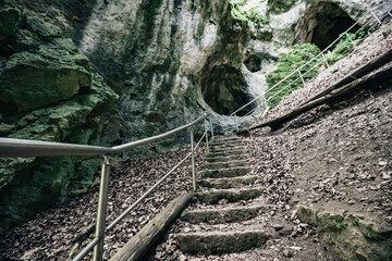 Wall Mural - stairs going up in the mountains..