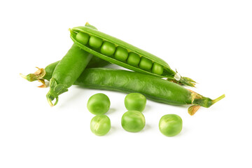 Wall Mural - Green peas isolated