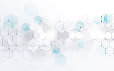 Wall Mural - tecnología abstracta y fondo de hexágonos digitales de alta tecnología. ilustración 3d. formas geomé