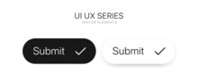 Submit Button For UI UX, Mobile Application, Presentation. Hand Click Approve Sign. True Symbol. Simple Flat Design Black White Color. Isolate On White Background.
