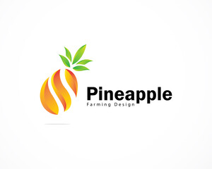 pineapple logo design concept food vegetables design color gradient