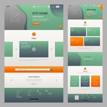 Website Template Green And Orange With Transparency