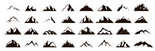 Mountain Icons Set. Vector Silhouette