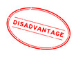 Grunge red disadvantage word rubber seal stamp on white background