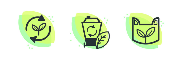 Canvas Print - compostable and recyclable icon vector illustration