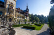 Beautiful old royal palace in Carpathian with garden
