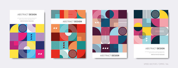 Canvas Print - Abstract vector brochure cover design template set