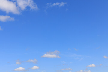 Poster - beautiful blue sky with clouds in summer