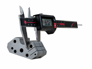 Digitel caliper with workpiece isolated