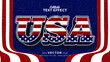 Editable text effect america flag style. Independence day USA 4 July