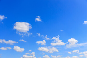 Poster - beautiful blue sky with clouds in summer