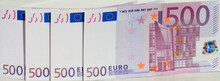 Euro Banknotes On A White Background. 500 Euro Banknotes.  