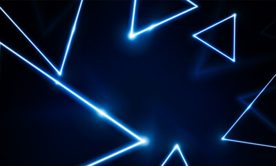 abstract key door open light out technology and with neon triangles. hitech communication concept in
