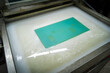 Production of flexographic printing plates. Washing of polymer molds for the printing machine. Soft focus