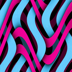 Wall Mural - Bright multicolor background. Blue red wavy pattern.	