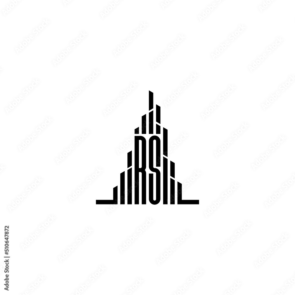RS skyscraper line logo initial concept with high quality logo design ...